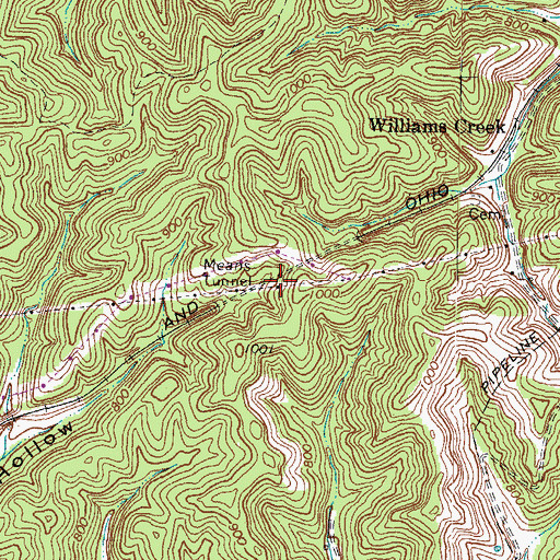 Topographic Map of Means Tunnel, KY