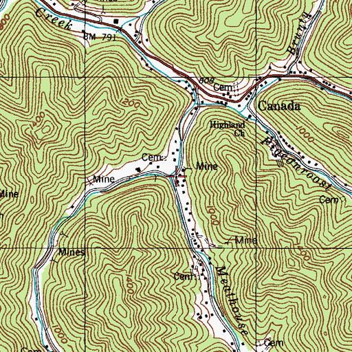 Topographic Map of Meathouse Fork, KY