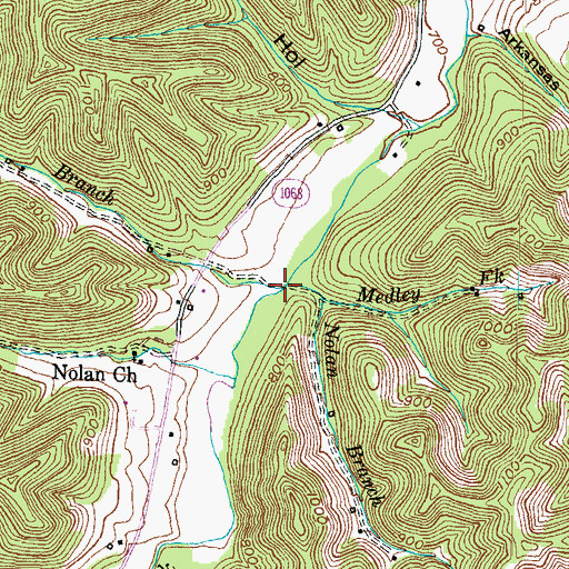 Topographic Map of Medley Fork, KY