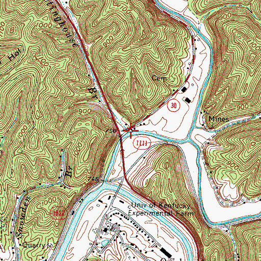 Topographic Map of Meetinghouse Branch, KY