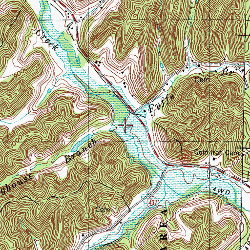 Topographic Map of Meetinghouse Branch, KY