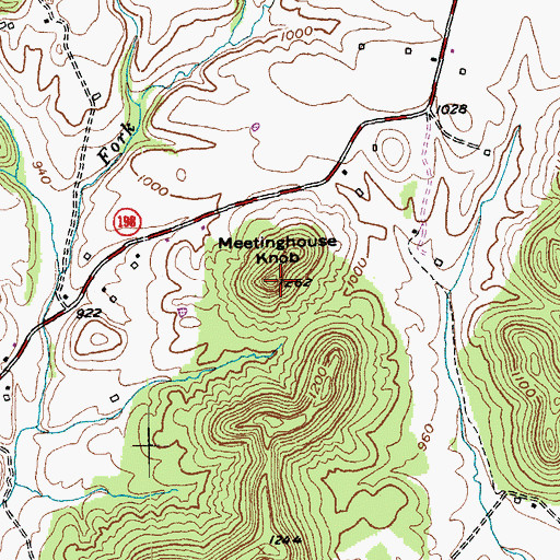 Topographic Map of Meetinghouse Knob, KY