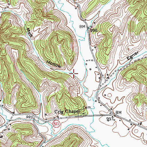 Topographic Map of Melt Hollow, KY