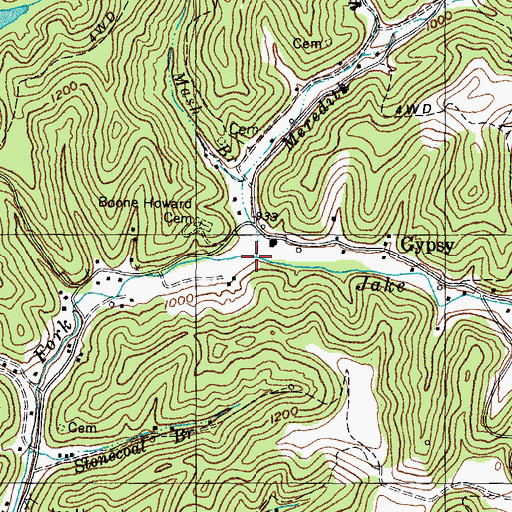 Topographic Map of Meredith Branch, KY
