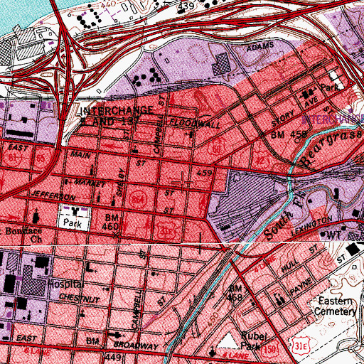 Topographic Map of Merker School, KY