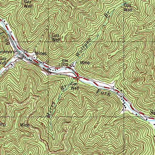 Topographic Map of Merry Branch, KY