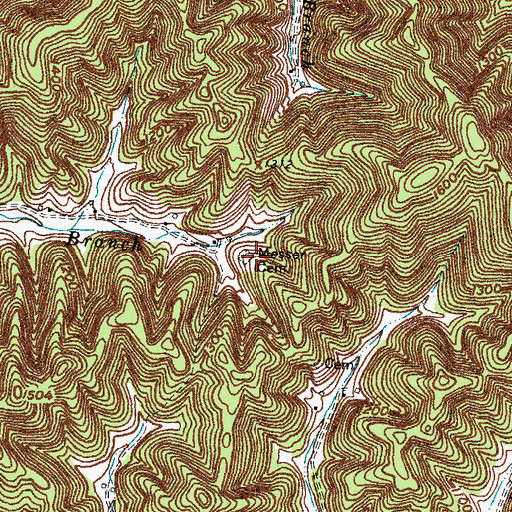 Topographic Map of Messer Cemetery, KY