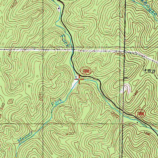 Topographic Map of Messer Fork, KY