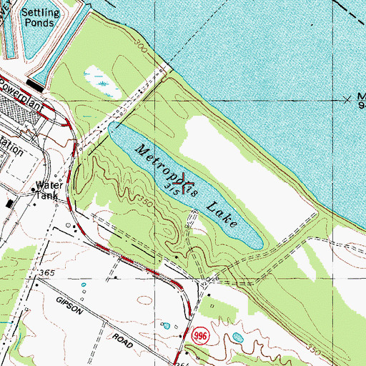 Topographic Map of Metropolis Lake, KY