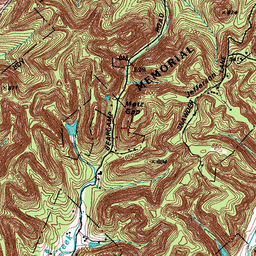 Topographic Map of Metz Gap, KY