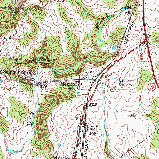 Topographic Map of Mexico School, KY