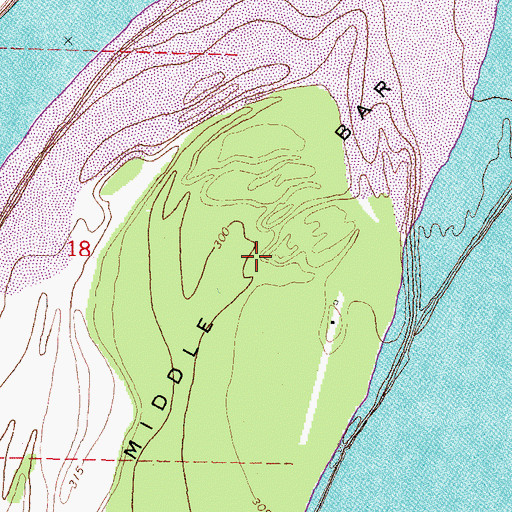 Topographic Map of Middle Bar, KY