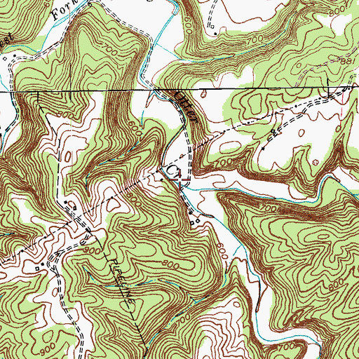 Topographic Map of Middle Fork Otter Creek, KY