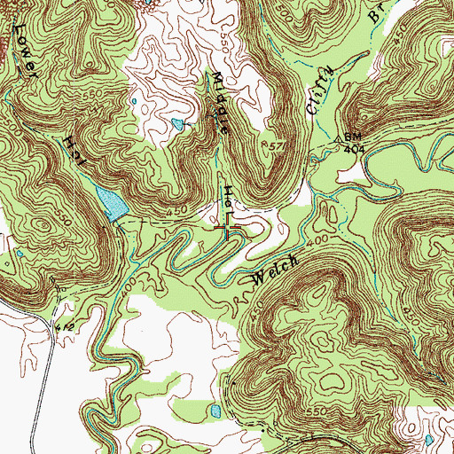 Topographic Map of Middle Hollow, KY