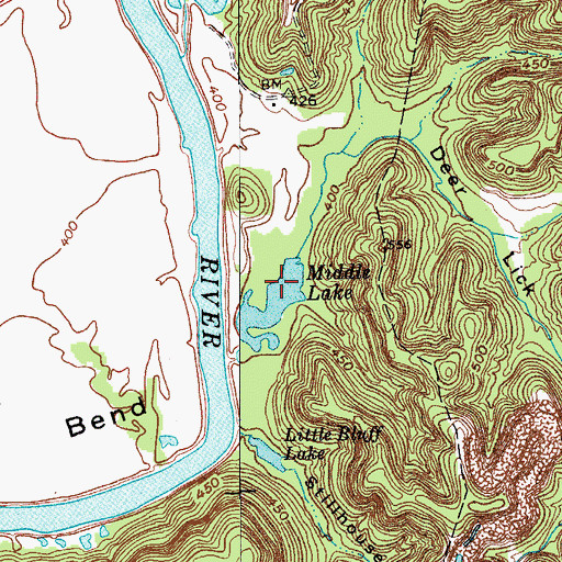 Topographic Map of Middle Lake, KY