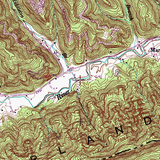 Topographic Map of Middleton Branch, KY