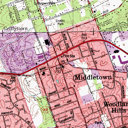 Topographic Map of Middletown, KY
