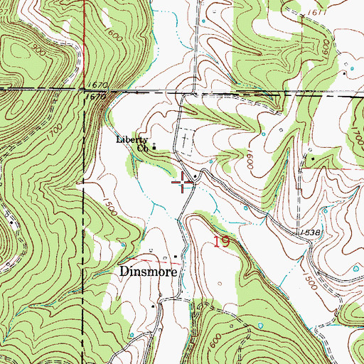 Topographic Map of Hamstring Hollow, AR