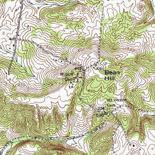 Topographic Map of Midkiff Cemetery, KY