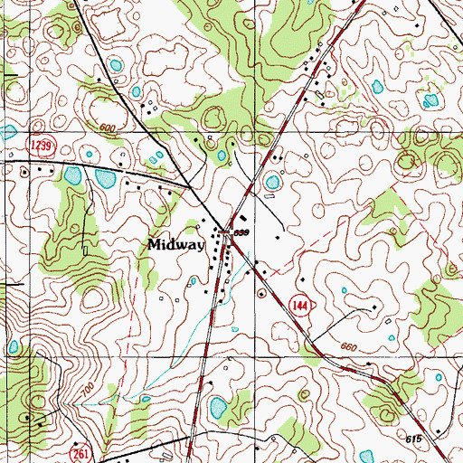 Topographic Map of Midway, KY