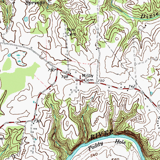 Topographic Map of Milby Cemetery, KY