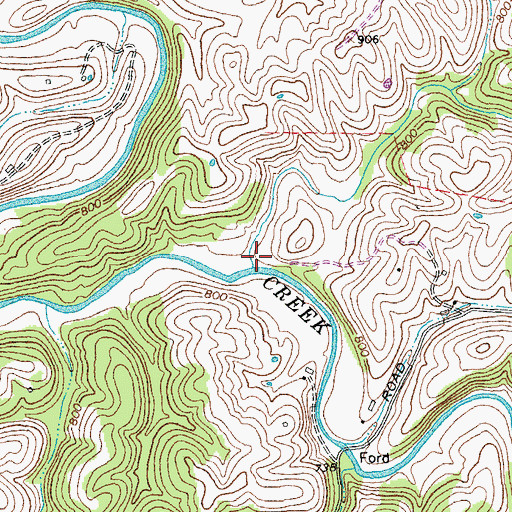 Topographic Map of Mile Run, KY