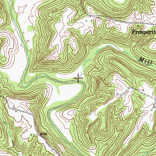 Topographic Map of Mill Branch, KY