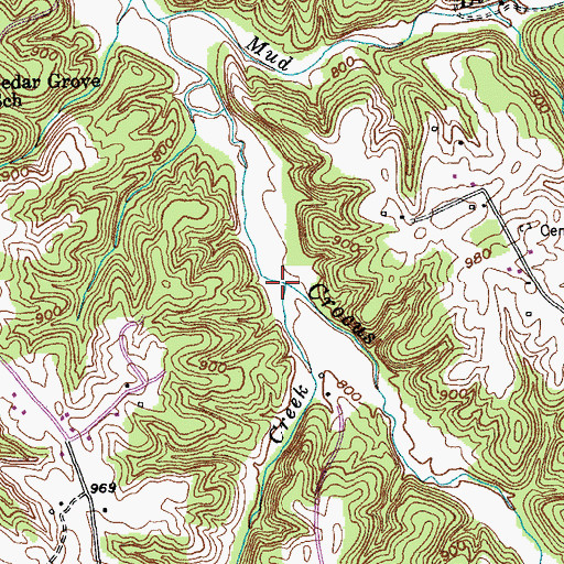 Topographic Map of Mill Creek, KY