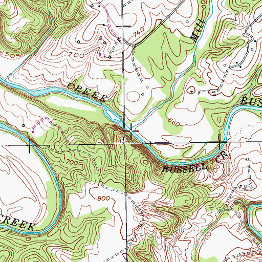 Topographic Map of Mill Creek, KY