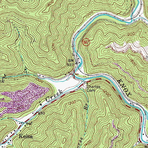 Topographic Map of Mill Creek, VA