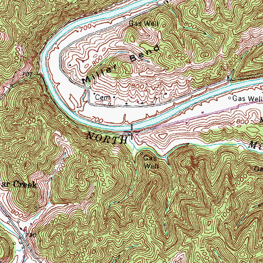 Topographic Map of Mill Creek, KY