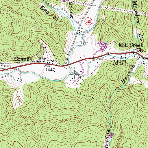 Topographic Map of Mill Creek, KY