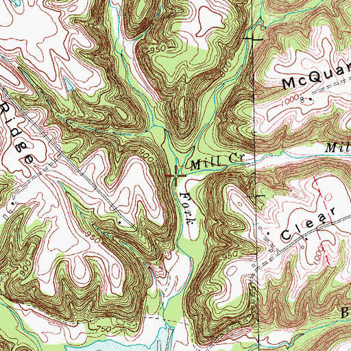 Topographic Map of Mill Creek, KY