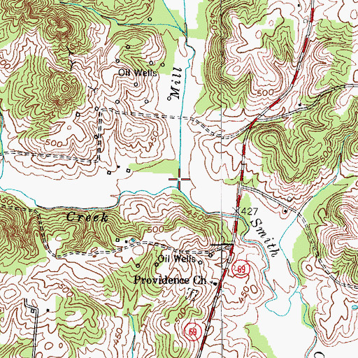 Topographic Map of Mill Creek, KY