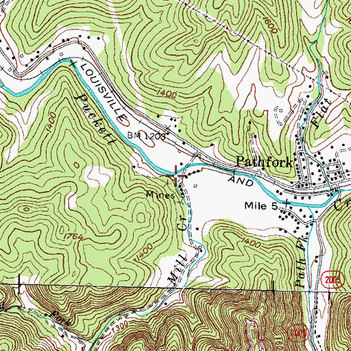 Topographic Map of Mill Creek, KY