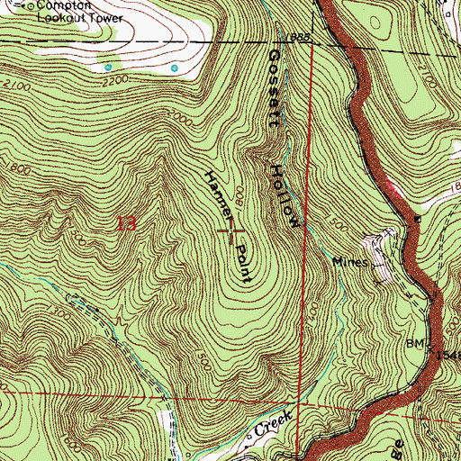 Topographic Map of Hanner Point, AR