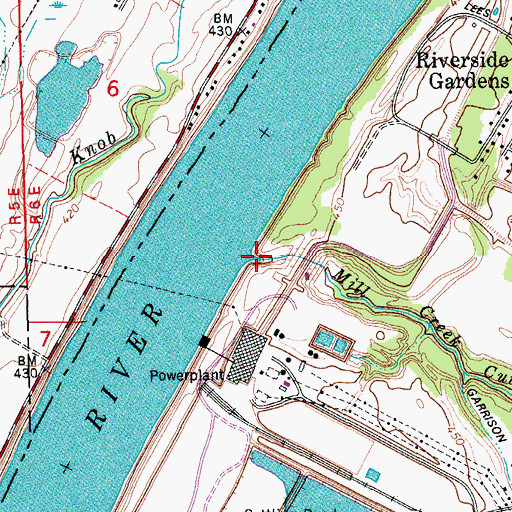 Topographic Map of Mill Creek Cutoff, KY