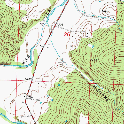 Topographic Map of Hanney Hollow, AR