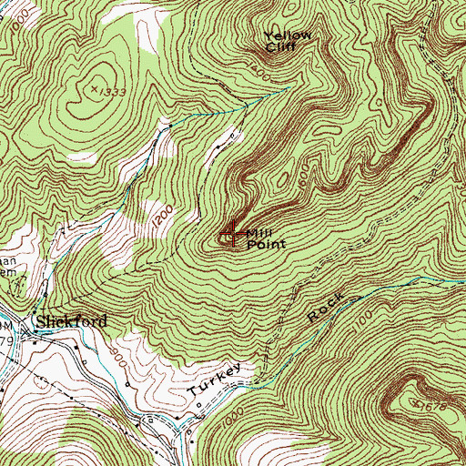 Topographic Map of Mill Point, KY