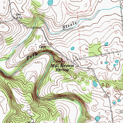 Topographic Map of Mill Stream Spring, KY