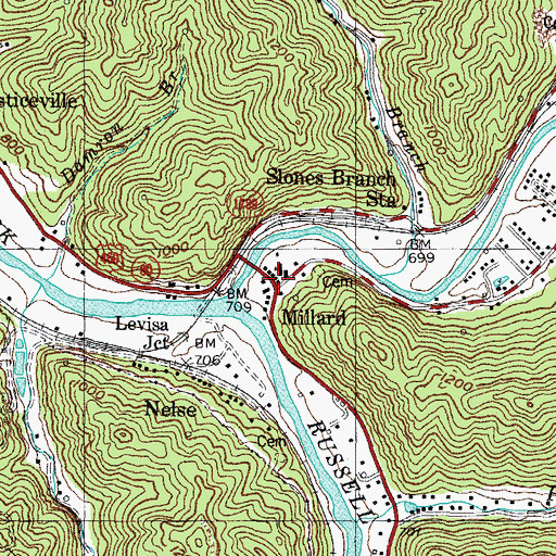 Topographic Map of Millard, KY