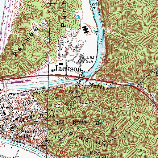 Topographic Map of Miller Branch, KY