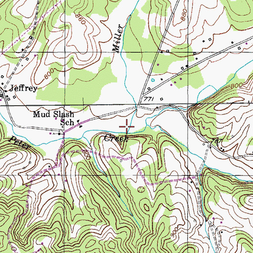 Topographic Map of Miller Branch, KY