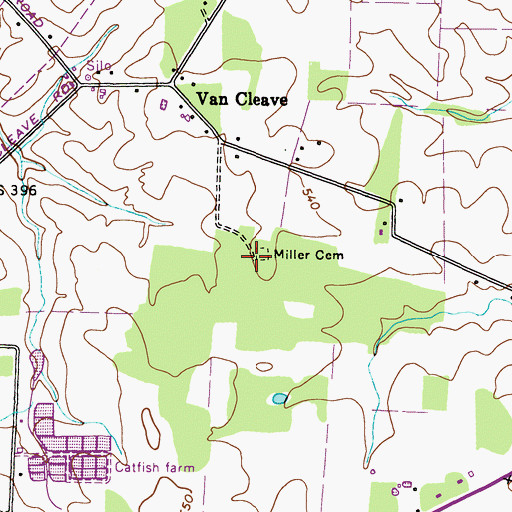 Topographic Map of Miller Cemetery, KY