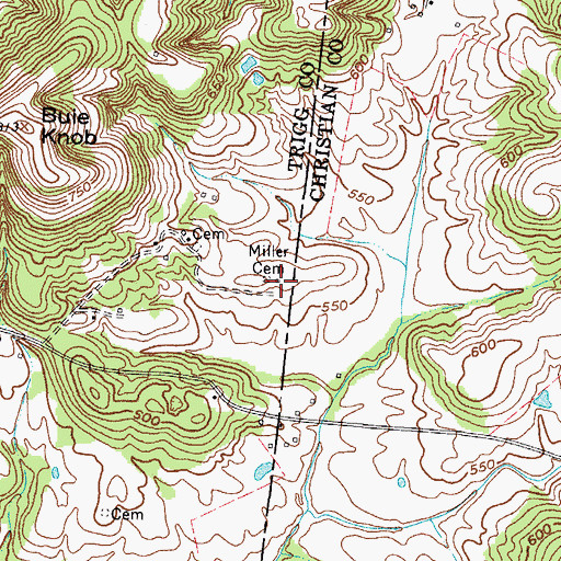 Topographic Map of Miller Cemetery, KY