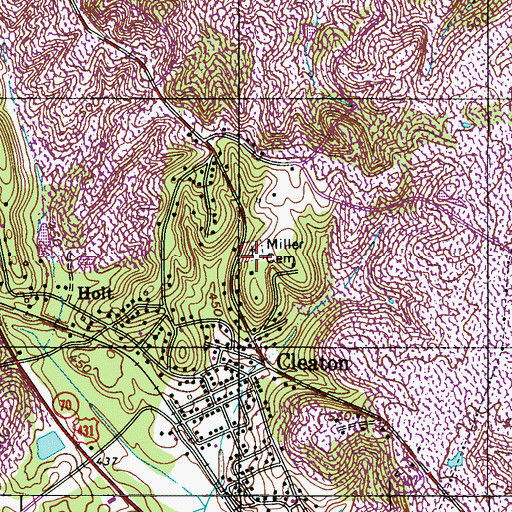 Topographic Map of Miller Cemetery, KY