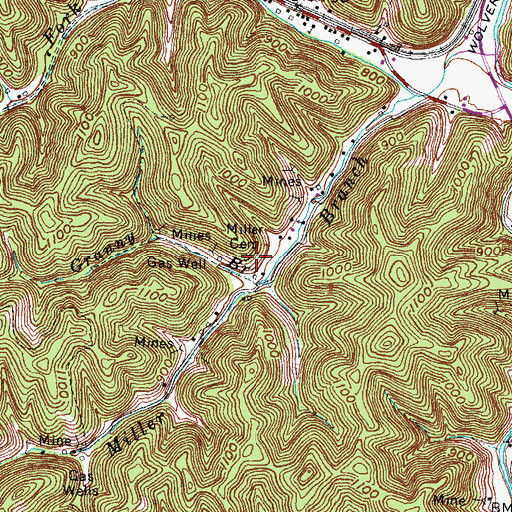 Topographic Map of Miller Cemetery, KY