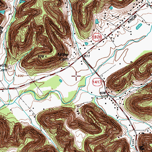 Topographic Map of Miller Cemetery, KY