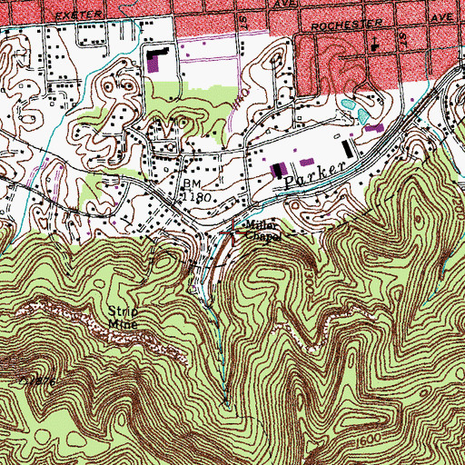 Topographic Map of Miller Chapel, KY