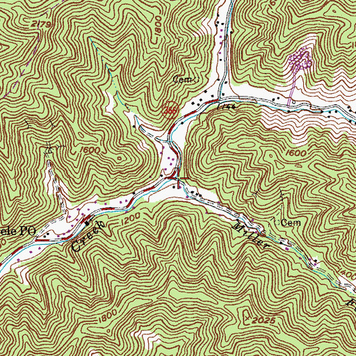 Topographic Map of Miller Fork, KY